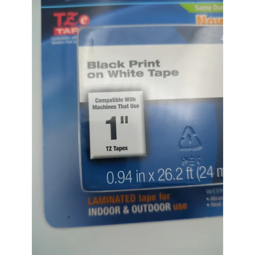 Brother‎ TZe-251 Laminated Tape Black Print On White Tape 1